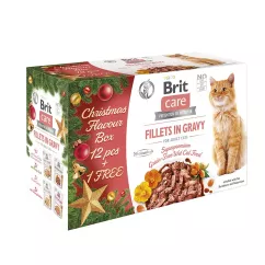 Вологий корм для котів Brit Care Cat Різдвяний набір 85 г /13 шт (смак в асортименті)