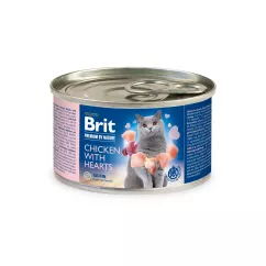 Вологий корм для котів Brit Premium Chicken & Hearts 200 г (паштет з куркою та серцем) (100615/5025)