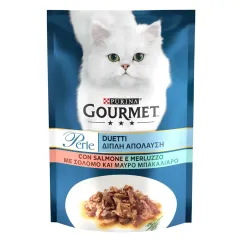 Purina Gourmet Perle pouch 85 г (лосось и сайда) влажный корм для котов