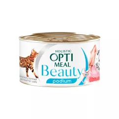 Вологий корм для котів Optimeal Beauty Podium 70 г (тунець та кальмари) (4820215366243)