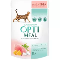Вологий корм для котів Optimeal pouch 85 г (індичка) (4820215365857)