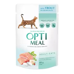 Влажный корм для кошек Optimeal pouch 85 г (с форелью в кремовом соусе) (4820215365864)