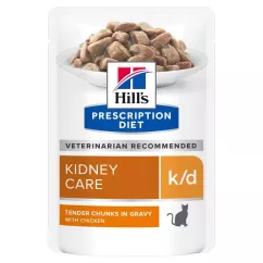Вологий корм для кішок при захворюваннях нирок Hill's Prescription Diet k/d 85 г (курка) (605664)