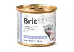 Вологий корм для котів при захворюваннях шлунково-кишкового тракту Brit GF Veterinary Diet Cat Cans 200 г (лосось та горох) (100712)