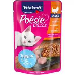Вологий корм для кошенят Vitakraft Poésie Délice pouch 85г (індичка в соусі) (35291)