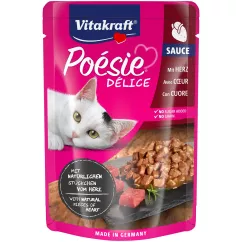 Вологий корм для котів Vitakraft Poésie Délice pouch 85г (серця в соусі) (35289)