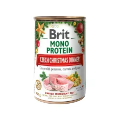 Вологий корм для собак Brit Mono Protein Різдвяна консерва 400г (короп та картопляний салат) (859560