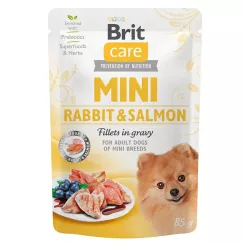 Влажный корм для собак Brit Care Mini 85г филе в соусе (лосось и кролик) (100218/4432)