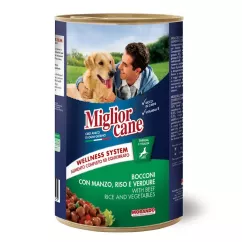 Влажный корм для собак Migliorcane 1250 г (говядина, овощи, рис) (8007520011518)