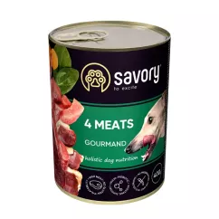 Влажный корм для взрослых собак Savory 400г (мясное ассорти) (30396)