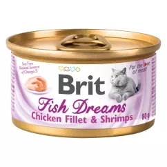Brit Fish Dreams 80 г (курка та креветки) вологий корм для котів