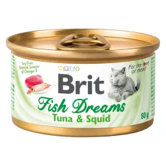 Brit Fish Dreams 80 г (тунець та кальмар) вологий корм для котів