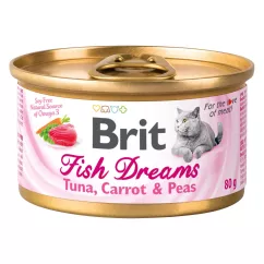 Brit Fish Dreams 80 г (тунец, морковь и горох) влажный корм для котов