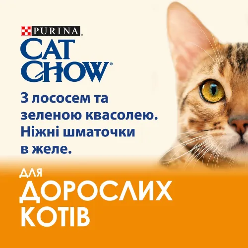 Вологий корм для котів Cat Chow Adult 85 г (лосось та зелена квасоля) (12527714/12449455) - фото №2