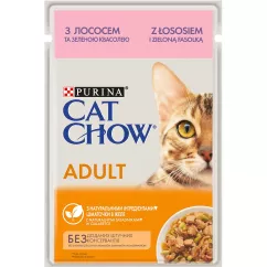 Вологий корм для котів Cat Chow Adult 85 г (лосось та зелена квасоля) (12527714/12449455)