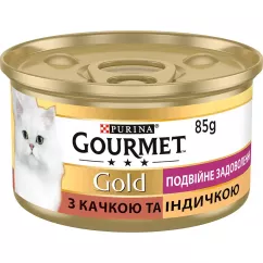 Вологий корм для котів Gourmet Gold Double Delice Duck & Turkey 85 г (качка та індичка) (7613031381050)