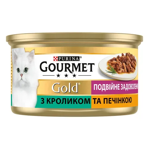 Вологий корм для котів Gourmet Gold Pate Rabbit & Liver 85 г (кролик та печінка) (7613031381081) - фото №2