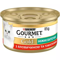 Вологий корм для котів Gourmet Gold Savoury Cake Beef & Tomatoes 85 г (яловичина та томати) (7613035442474)