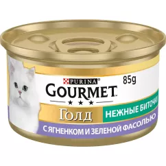 Вологий корм для котів Gourmet Gold Savoury Cake Lamb & Beans 85 г (ягня та боби) (12296407)