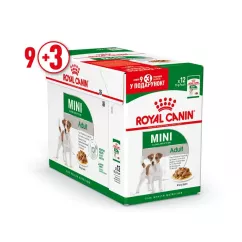 Влажный корм для взрослых собак мелких пород Royal Canin Mini Adult 85г, 9+3 шт в подарок (домашняя птица) (11489)