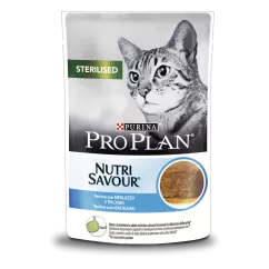 Влажный корм пауч для взрослых стерилизованных кошек Pro Plan Sterilised Nutrisavour 85 г (треска) (7613038265124)