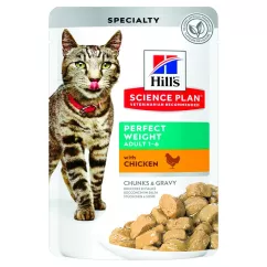 Вологий корм для котів для зниження ваги Hills Science Plan Adult Perfect Weight 85 г (курка) (10032)