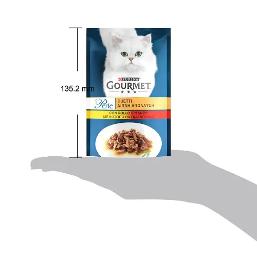 Purina Gourmet Perle pouch 85 г (курица и говядина) влажный корм для котов - фото №3