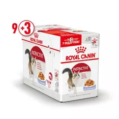 Вологий корм для котів pouch Royal Canin Instinctive Jelly 85г, 9+3 шт у подарунок (домашня птиця) (11488)