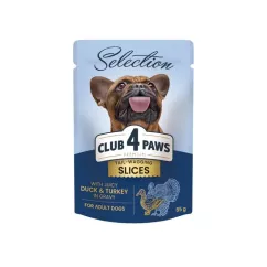 Вологий корм для собак Club 4 Paws Premium Selection 85г (качка та індичка) (4820215368049)