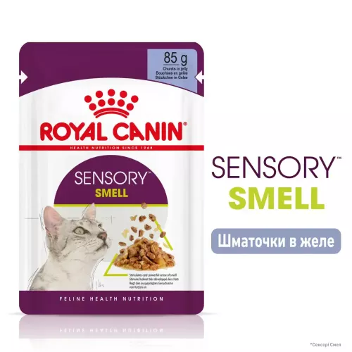 Вологий корм для вибагливих до запаху котів pouch Royal Sensory Smell Jelly 85г, 9+3 шт у подарунок (домашня птиця) (11484) - фото №2