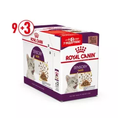Вологий корм для вибагливих котів pouch Royal Sensory Taste Gravy 85г, 9+3 шт у подарунок (домашня птиця) (11480)