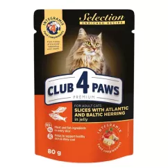 Влажный корм для кошек Клуб 4 Лапы Premium Selection 80 г (сельдь и салака) (B5611131)