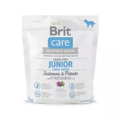 Brit Care GF Junior Large Breed Salmon & Potato 1 kg сухий корм для цуценят та молодих собак великих