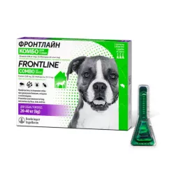 Капли на холку для собак Boehringer Ingelheim (Merial) "Frontline Combo" (Фронтлайн Комбо) от 20 до 40 кг, 1 пипетка (от внешних паразитов)