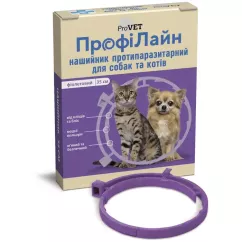 ProVET ПрофиЛайн ошейник для собак и котов от внешних паразитов фиолетовый 35см