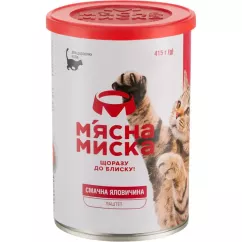 Паштет для дорослих котів М'ясна миска 415 г (яловичина) (4820255190297)
