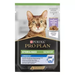 Вологий корм для стерилізованих котів старше 7 років ProPlan Sterilised Snr Cat 85 г (індичка) (7613037998146)