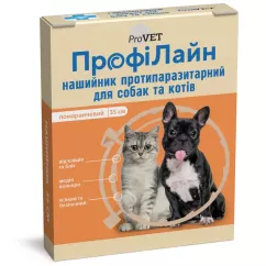 ProVET ПрофіЛайн нашийник для собак і котів від зовнішніх паразитів помаранчевий 35см