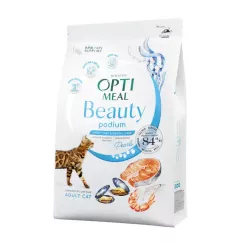 Сухой корм для кошек Optimeal Beauty Podium Shiny Coat & Dental Care 4 кг (морепродукты) (B1842201)