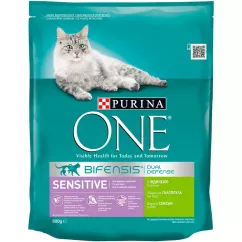 Purina One Sensitive 800 г (индейка и рис) сухой корм для котов