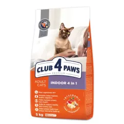 Клуб 4 Лапы Indoor 4 in 1 Premium 5 кг (курица) сухой корм для котов
