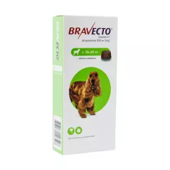 Таблетки для собак MSD Animal Health "Bravecto" (Бравекто) от 10 до 20 кг, 1 таблетка (от внешних паразитов)