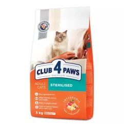 Клуб 4 лапы Premium 5 кг (курица) сухой корм для стерилизованных котов