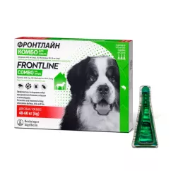 Капли на холку для собак Boehringer Ingelheim (Merial) "Frontline Combo" (Фронтлайн Комбо) от 40 до 60 кг, 1 пипетка (от внешних паразитов)