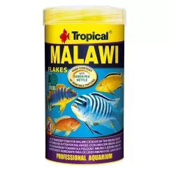 Tropical Malawi Сухой корм для аквариумных травоядных цихлид в хлопьях 250 мл