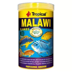 Tropical Malawi Сухой корм для аквариумных травоядных цихлид в хлопьях 1 л