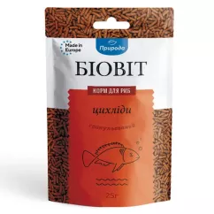 Сухий корм для акваріумних риб Природа в паличках Біовіт «Цихліди» 25 г (для м'ясоїдних цихлід) (PR240468)