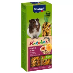 Ласощі для морських свинок Vitakraft «Kracker Original + Frucht & Flakes» 112 г / 2 шт (фрукти та пластівці) (25155)