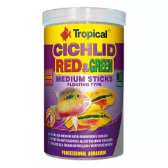 Сухой корм для аквариумных рыб Tropical в палочках «Cichlid Red & Green Medium Sticks» 1 л (для всех цихлид) (63726)