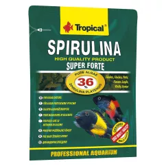 Tropical Super Spirulina Forte Сухой корм для аквариумных травоядных рыб в хлопьях 12 г